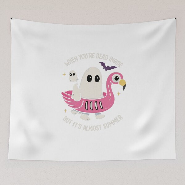 Item preview, Playful Halloween Ghosts and Flamingo Float designed and sold by RuweisVibes.