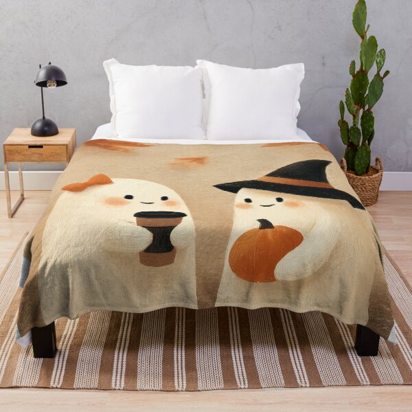 Item preview, Cute Autumn Ghosts - Pumpkin Spice Halloween Illustration designed and sold by Wall Hues.