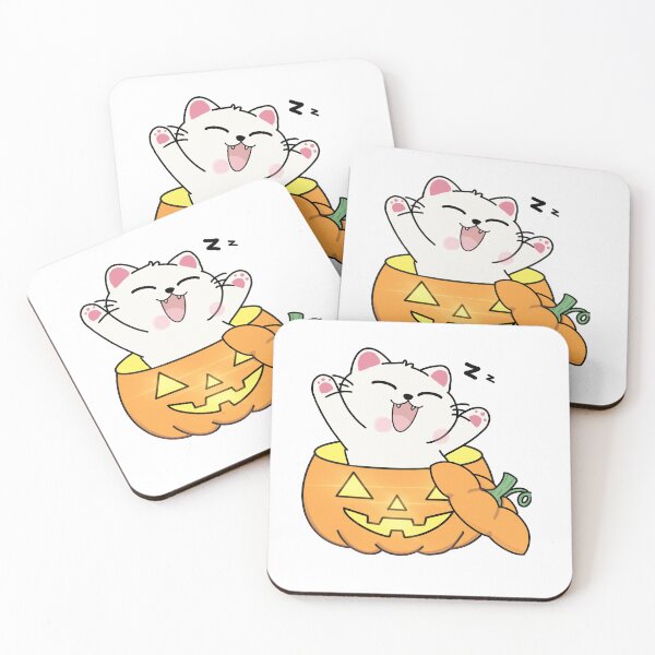 Item preview, Delighted Cat Popping Out of a Jack-o'-Lantern designed and sold by Ikattyg.