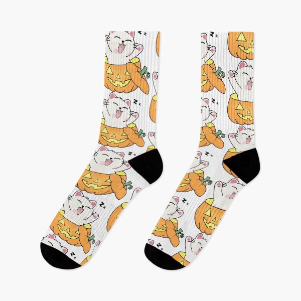 Item preview, Delighted Cat Popping Out of a Jack-o'-Lantern designed and sold by Ikattyg.