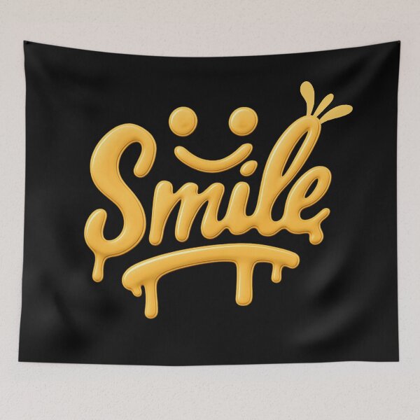 Item preview, Melting Smiley Face Drip Typography designed and sold by Khadigadesings.