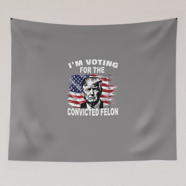 Item preview, I'M-VOTING-FOR-THE-CONVICTED-FELON-2024-FUNNY-TRUMP-T-SHIRT-(2) designed and sold by GalinaKuhn.