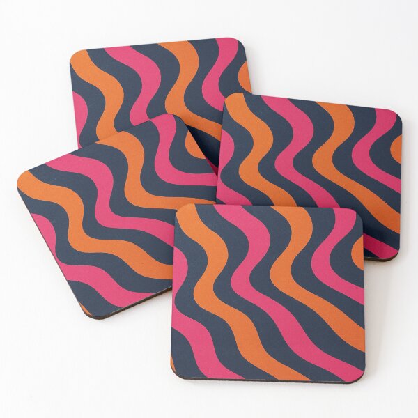 Item preview, Retro Wavy Stripes in Pink and Orange designed and sold by SassyArtistry.