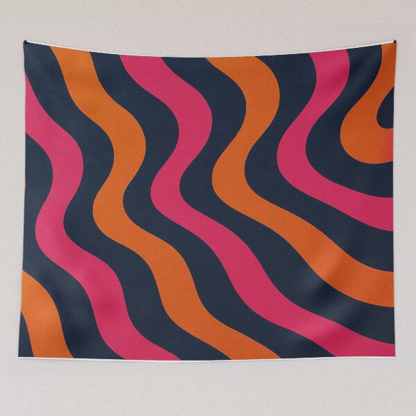 Item preview, Retro Wavy Stripes in Pink and Orange designed and sold by SassyArtistry.