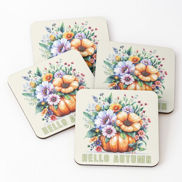 Item preview, Cute Fall Season Floral Pumpkin Art for Halloween, Autumn Vibe and thanksgiving  designed and sold by RSDigitalPrintDesign.