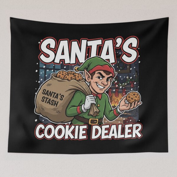 Item preview, Santa's Cookie Dealer Elf with Stash designed and sold by Silent Watch Threads..