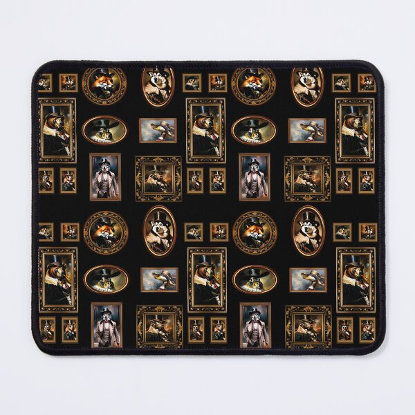 Item preview, Vintage Animal Art: Animal Gentlemen Portrait Pattern | Animal Art | Oil Painting | Animal Portrait | Black Background designed and sold by UnhingedBird.