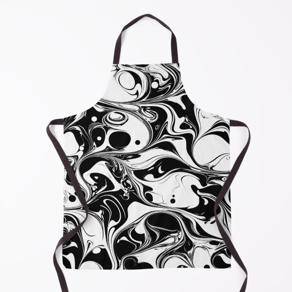 Item preview, Monochrome Fluid Abstract Pattern – Oil and Water Interaction Black and White Seamless Design designed and sold by Windy-market.