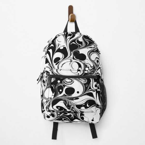 Item preview, Monochrome Fluid Abstract Pattern – Oil and Water Interaction Black and White Seamless Design designed and sold by Windy-market.