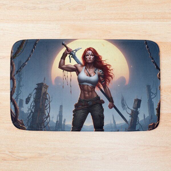 Item preview, The Techno Samurai Warrior woman illustration art designed and sold by Vintage Designs +.