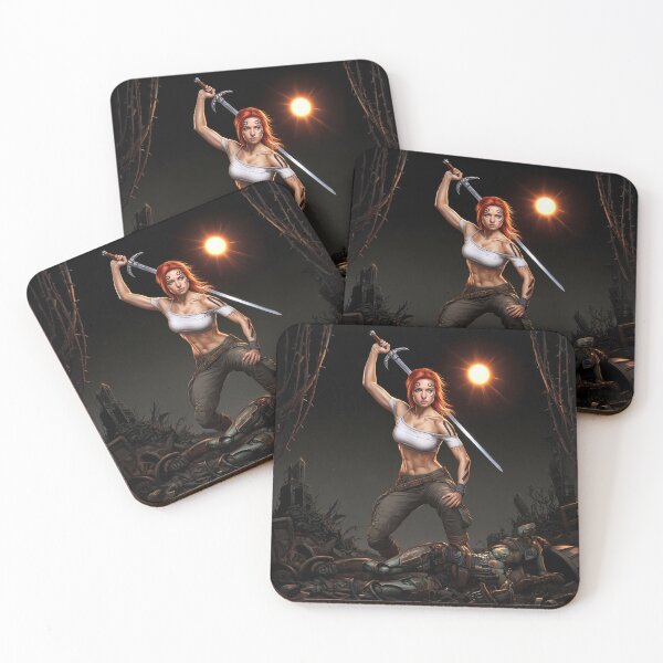 Item preview,  The Techno Samurai Warrior woman illustration art designed and sold by Vintage Designs +.