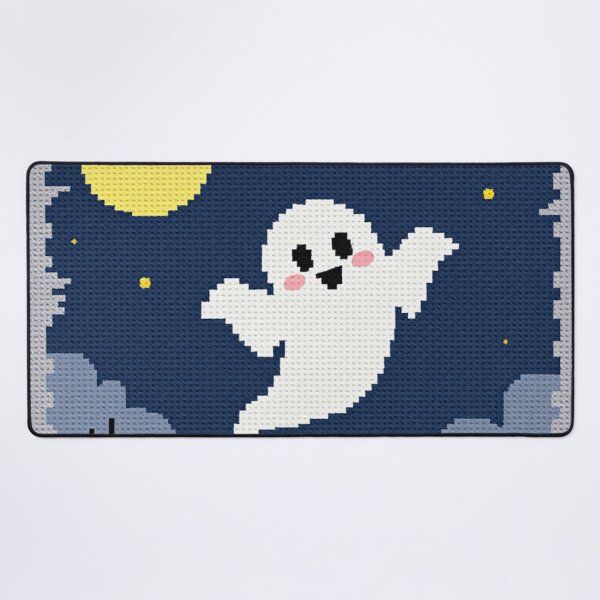 Item preview, Cute Ghost Cross Stitch Art – Halloween Night Embroidery Design designed and sold by MiraLumeStudio.