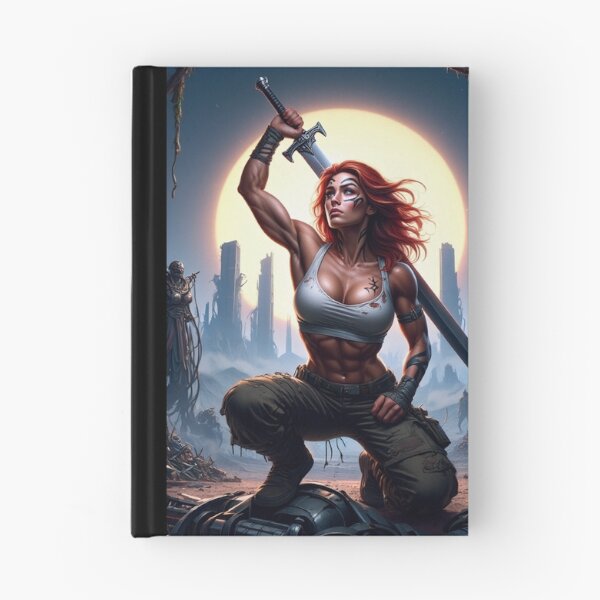 Item preview, The Techno Samurai Warrior woman illustration art designed and sold by Vintage Designs +.