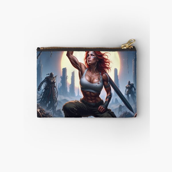 Item preview, The Techno Samurai Warrior woman illustration art designed and sold by Vintage Designs +.