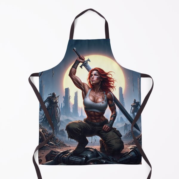 Item preview, The Techno Samurai Warrior woman illustration art designed and sold by Vintage Designs +.