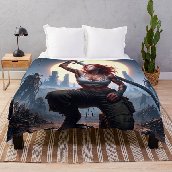 Item preview, The Techno Samurai Warrior woman illustration art designed and sold by Vintage Designs +.