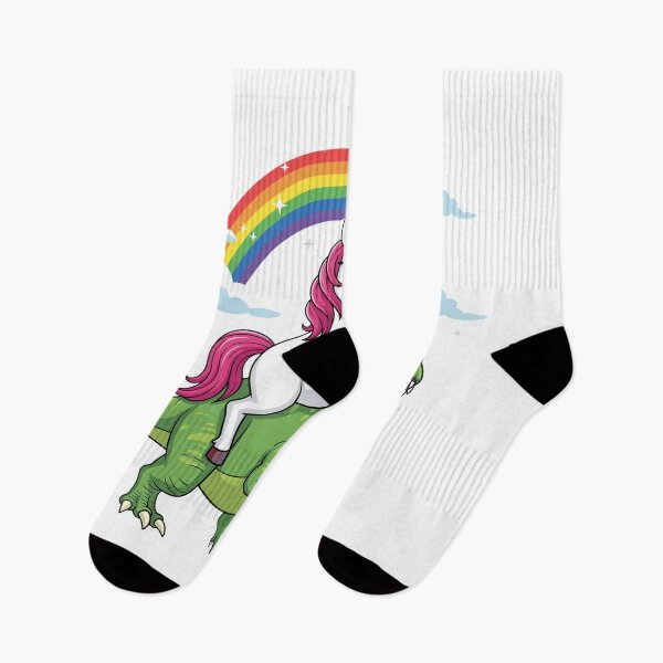 Item preview, Unicorn Riding T-Rex – Funny Rainbow Dinosaur Adventure designed and sold by DreamAndInk.