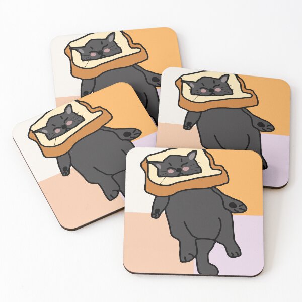 Item preview, funny cat sleeping on bread designed and sold by Kaewtaming.