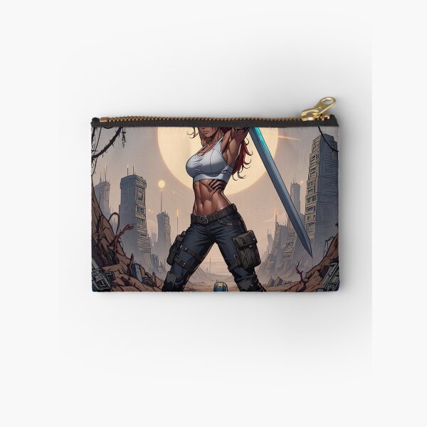 Item preview, The Techno Samurai Warrior woman illustration art designed and sold by Vintage Designs +.