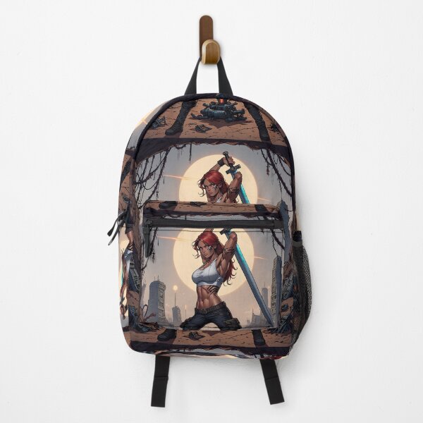 Item preview, The Techno Samurai Warrior woman illustration art designed and sold by Vintage Designs +.
