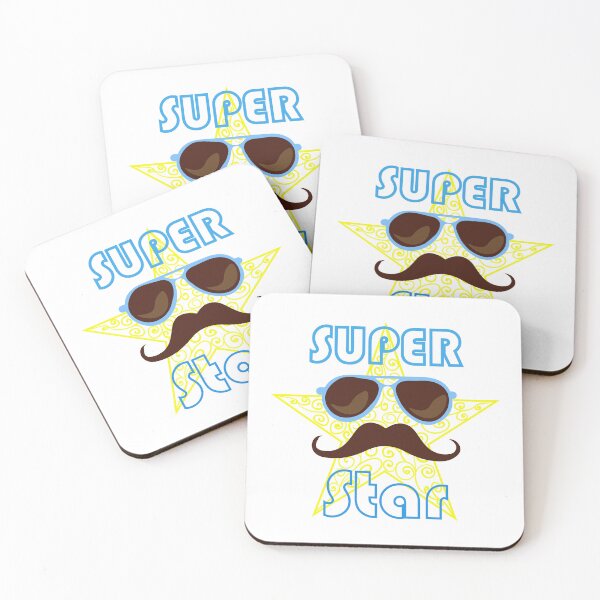 Item preview, Funny character Super Star with sun glasses and mustache designed and sold by CutieBlue.