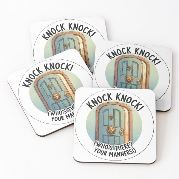 Item preview, Knock Knock Who's There Your Manners Sticker - Funny Door Sign - Polite Reminder designed and sold by SewRed.