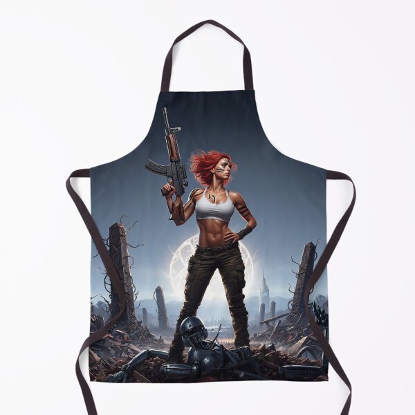 Item preview, The Techno Samurai Warrior woman illustration art designed and sold by Vintage Designs +.