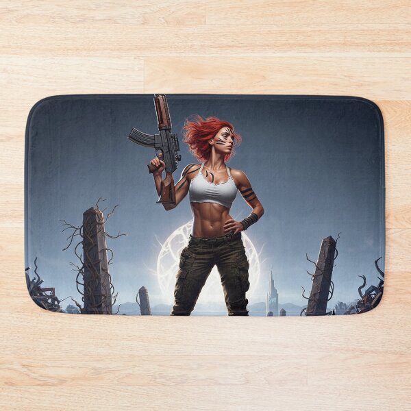 Item preview, The Techno Samurai Warrior woman illustration art designed and sold by Vintage Designs +.