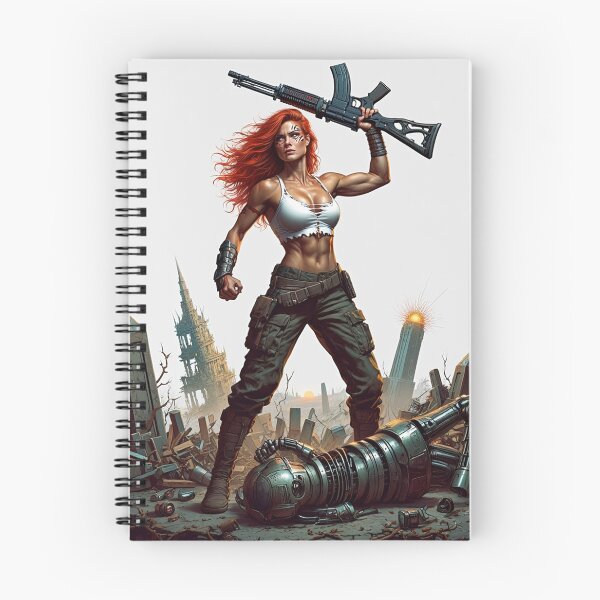 Item preview,  The Techno Samurai Warrior woman illustration art designed and sold by Vintage Designs +.