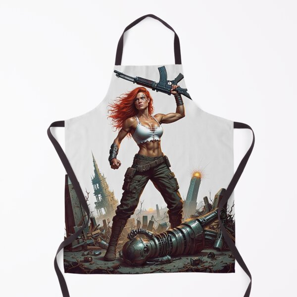 Item preview,  The Techno Samurai Warrior woman illustration art designed and sold by Vintage Designs +.