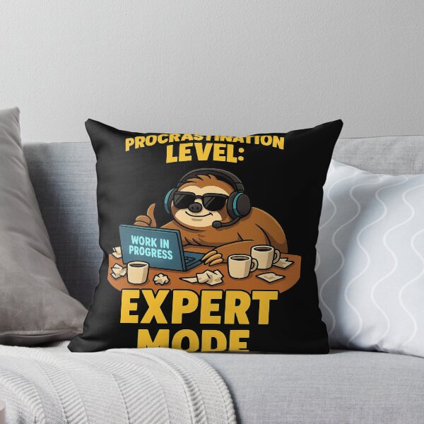 Item preview, Procrastination Level Expert Mode Funny Sloth Meme designed and sold by RandomPrints.