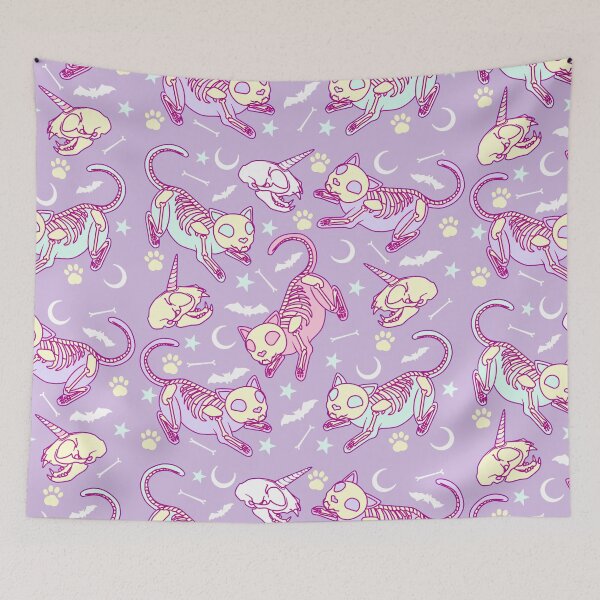 Item preview, Kawaii Pastel Goth Halloween Catoween Cat Pattern designed and sold by Ryuvhiel.