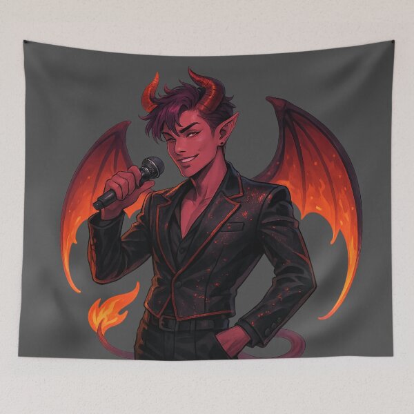 Item preview, K-Pop Demon Idol | Neon Fantasy Aesthetic | Dark Glam Illustration designed and sold by Imagoni.