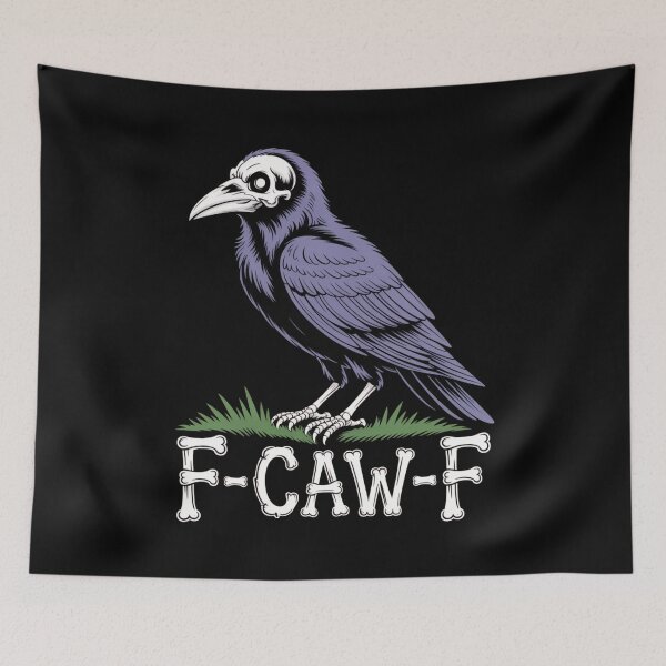 Item preview, Camiseta con texto de hueso y calavera de cuervo F-CAW-F - Humor gótico macabro designed and sold by DarylWelsh2024.