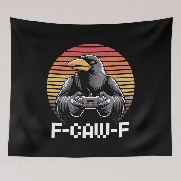 Item preview, Camiseta retro gamer Raven F-CAW-F - Atardecer de juegos vintage designed and sold by DarylWelsh2024.