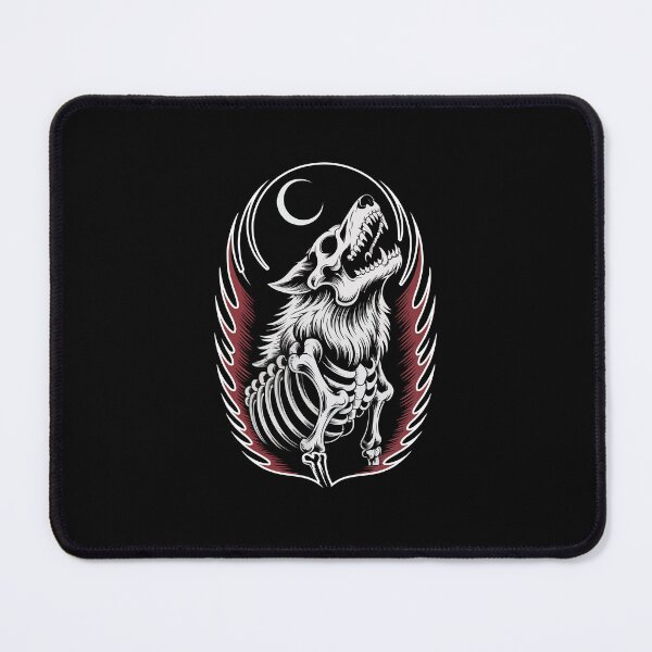 Item preview, Howling Skeleton Wolf Under Moon designed and sold by jkrphoto.