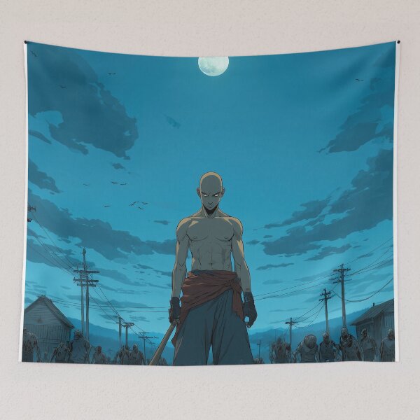 Item preview, Post Apocalyptic Zombie Hunter - Full Moon Anime Art designed and sold by Wall Hues.