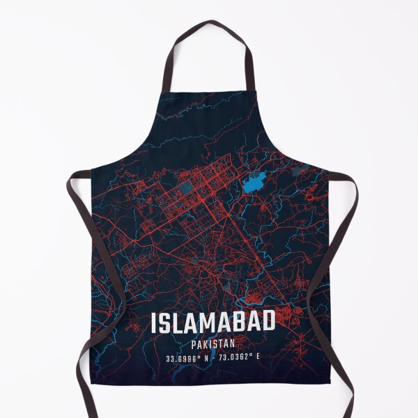 Artikelvorschau, Islamabad Rot & Blau Minimalistische Karte entworfen und verkauft von HomeLivingCo.