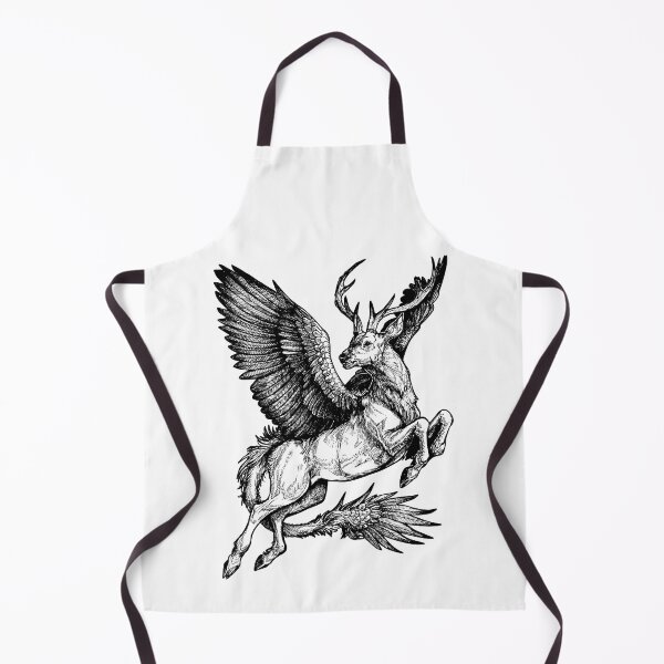 Item preview, Peryton artwork - mythical creature, medieval bestiary, fantasy deer, winged deer, ink illustration, inktober designed and sold by Ryuvhiel.