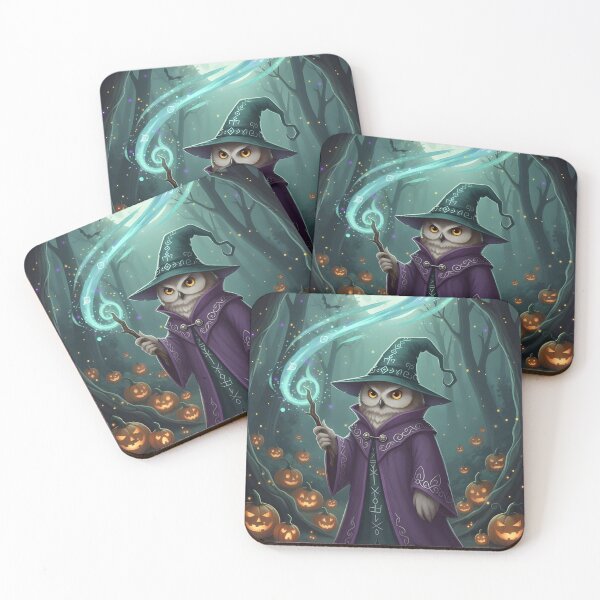 Item preview, Magical Owl Wizard in Haunted Forest | Halloween Fantasy Bird | Pumpkin Spell Art designed and sold by NatureNookTees.