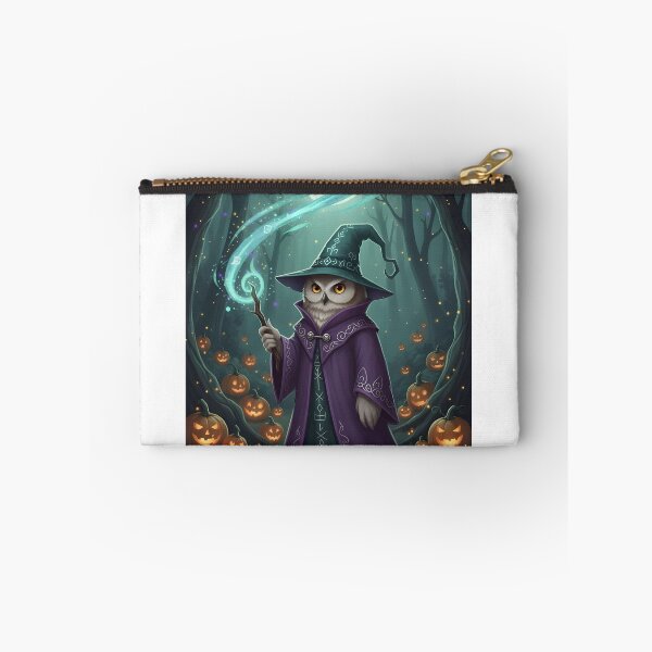 Item preview, Magical Owl Wizard in Haunted Forest | Halloween Fantasy Bird | Pumpkin Spell Art designed and sold by NatureNookTees.