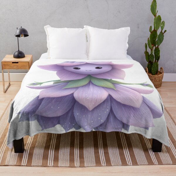 Item preview, Cute Bellflower Character - Whimsical Fairy Flower Art designed and sold by Wall Hues.