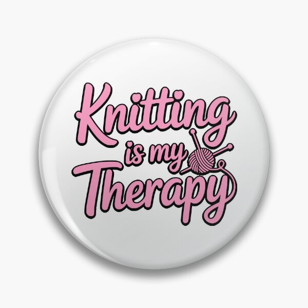 Item preview, Knitting Is My Therapy! Pink Knitting Girl designed and sold by PMCreative.