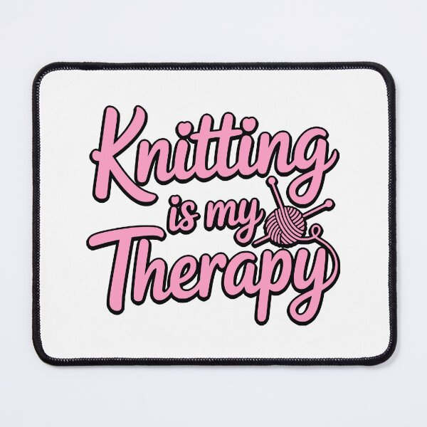 Item preview, Knitting Is My Therapy! Pink Knitting Girl designed and sold by PMCreative.