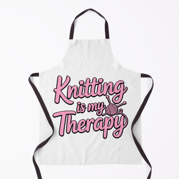 Item preview, Knitting Is My Therapy! Pink Knitting Girl designed and sold by PMCreative.