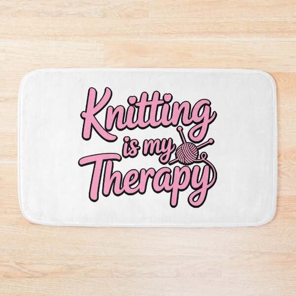 Item preview, Knitting Is My Therapy! Pink Knitting Girl designed and sold by PMCreative.