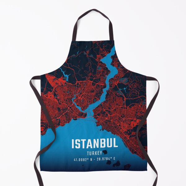 Item preview, Istanbul Red & Blue Minimalist Map designed and sold by HomeLivingCo.