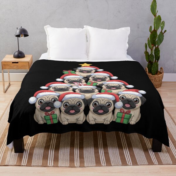 Item preview, Dog Pugs Christmas Tree Cute Xmas designed and sold by FranzFriesen.