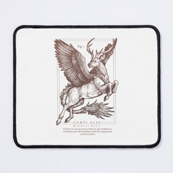 Item preview, Peryton artwork - mythical creature, medieval bestiary, fantasy deer, winged deer, ink illustration, inktober designed and sold by Ryuvhiel.