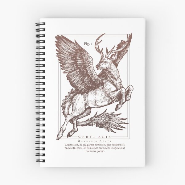Item preview, Peryton artwork - mythical creature, medieval bestiary, fantasy deer, winged deer, ink illustration, inktober designed and sold by Ryuvhiel.